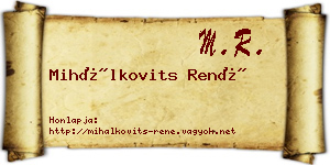 Mihálkovits René névjegykártya